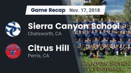 Recap: Sierra Canyon School vs. Citrus Hill  2018