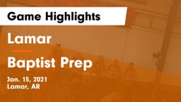 Lamar  vs Baptist Prep  Game Highlights - Jan. 15, 2021