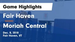 Fair Haven  vs Moriah Central  Game Highlights - Dec. 8, 2018