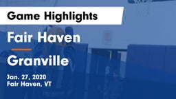 Fair Haven  vs Granville  Game Highlights - Jan. 27, 2020