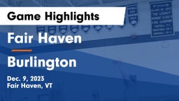 Fair Haven  vs Burlington Game Highlights - Dec. 9, 2023