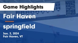 Fair Haven  vs springfield Game Highlights - Jan. 2, 2024