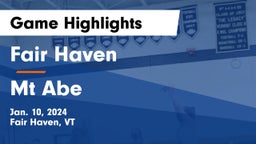 Fair Haven  vs Mt Abe  Game Highlights - Jan. 10, 2024