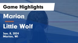 Marion  vs Little Wolf  Game Highlights - Jan. 8, 2024