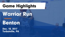 Warrior Run  vs Benton Game Highlights - Dec. 18, 2017