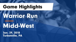 Warrior Run  vs Midd-West Game Highlights - Jan. 29, 2018