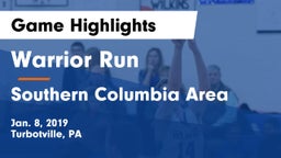 Warrior Run  vs Southern Columbia Area  Game Highlights - Jan. 8, 2019