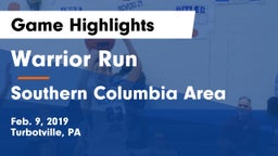 Warrior Run  vs Southern Columbia Area  Game Highlights - Feb. 9, 2019