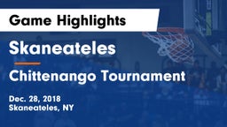 Skaneateles  vs Chittenango Tournament Game Highlights - Dec. 28, 2018