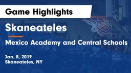 Skaneateles  vs Mexico Academy and Central Schools Game Highlights - Jan. 8, 2019