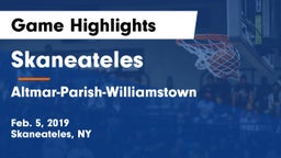 Skaneateles  vs Altmar-Parish-Williamstown Game Highlights - Feb. 5, 2019