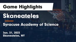 Skaneateles  vs Syracuse Academy of Science Game Highlights - Jan. 31, 2023