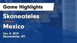 Skaneateles  vs Mexico  Game Highlights - Jan. 8, 2019