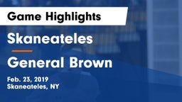 Skaneateles  vs General Brown Game Highlights - Feb. 23, 2019