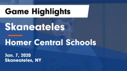 Skaneateles  vs Homer Central Schools Game Highlights - Jan. 7, 2020