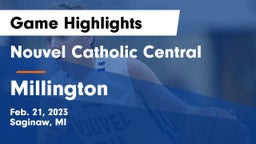 Nouvel Catholic Central  vs Millington  Game Highlights - Feb. 21, 2023