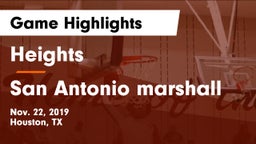 Heights  vs San Antonio marshall Game Highlights - Nov. 22, 2019