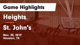 Heights  vs St. John's  Game Highlights - Nov. 30, 2019