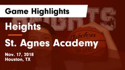 Heights  vs St. Agnes Academy Game Highlights - Nov. 17, 2018
