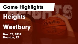 Heights  vs Westbury  Game Highlights - Nov. 26, 2018