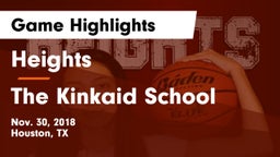 Heights  vs The Kinkaid School Game Highlights - Nov. 30, 2018