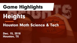 Heights  vs Houston Math Science & Tech  Game Highlights - Dec. 15, 2018