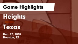 Heights  vs Texas  Game Highlights - Dec. 27, 2018