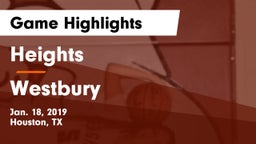 Heights  vs Westbury  Game Highlights - Jan. 18, 2019