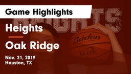 Heights  vs Oak Ridge  Game Highlights - Nov. 21, 2019