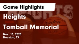 Heights  vs Tomball Memorial  Game Highlights - Nov. 13, 2020