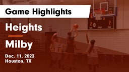 Heights  vs Milby  Game Highlights - Dec. 11, 2023