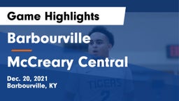 Barbourville  vs McCreary Central  Game Highlights - Dec. 20, 2021