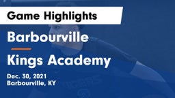 Barbourville  vs Kings Academy Game Highlights - Dec. 30, 2021