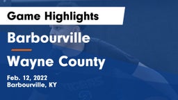 Barbourville  vs Wayne County  Game Highlights - Feb. 12, 2022