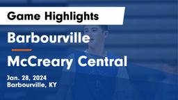 Barbourville  vs McCreary Central  Game Highlights - Jan. 28, 2024