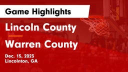 Lincoln County  vs Warren County  Game Highlights - Dec. 15, 2023