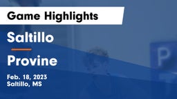 Saltillo  vs Provine  Game Highlights - Feb. 18, 2023