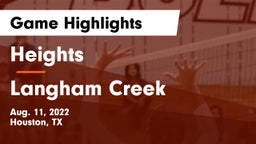 Heights  vs Langham Creek  Game Highlights - Aug. 11, 2022