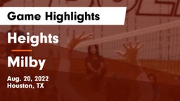 Heights  vs Milby  Game Highlights - Aug. 20, 2022