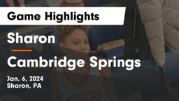 Sharon  vs Cambridge Springs  Game Highlights - Jan. 6, 2024