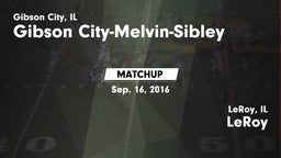 Matchup: Gibson vs. LeRoy  2016