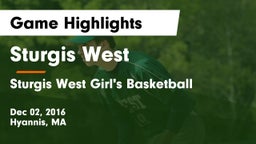 Sturgis West  vs Sturgis West Girl's Basketball Game Highlights - Dec 02, 2016