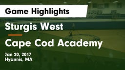Sturgis West  vs Cape Cod Academy Game Highlights - Jan 20, 2017
