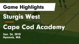 Sturgis West  vs Cape Cod Academy Game Highlights - Jan. 26, 2018