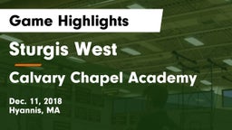 Sturgis West  vs Calvary Chapel Academy Game Highlights - Dec. 11, 2018