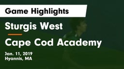 Sturgis West  vs Cape Cod Academy Game Highlights - Jan. 11, 2019