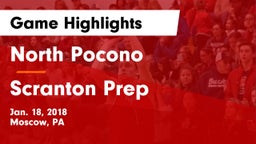 North Pocono  vs Scranton Prep  Game Highlights - Jan. 18, 2018