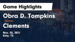 Obra D. Tompkins  vs Clements  Game Highlights - Nov. 30, 2021