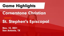 Cornerstone Christian  vs St. Stephen's Episcopal  Game Highlights - Nov. 12, 2021