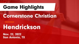 Cornerstone Christian  vs Hendrickson  Game Highlights - Nov. 22, 2022